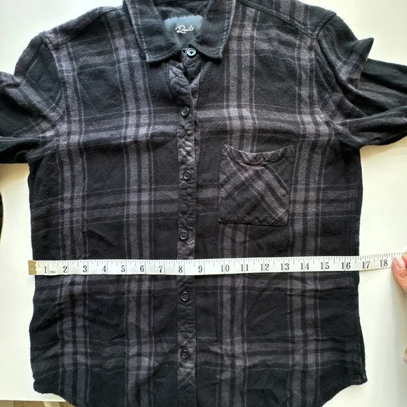 Rails Plaid Hunter Black Grey Long Sleeve Button Down Womens XS - Picture 8 of 10